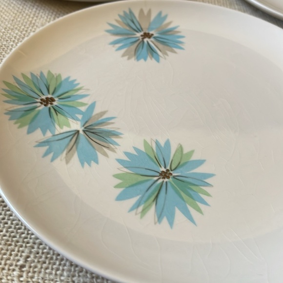MCM Kokura Ware Ironstone Gay Down Japan set of 3 dessert plates blue flower - Picture 2 of 6
